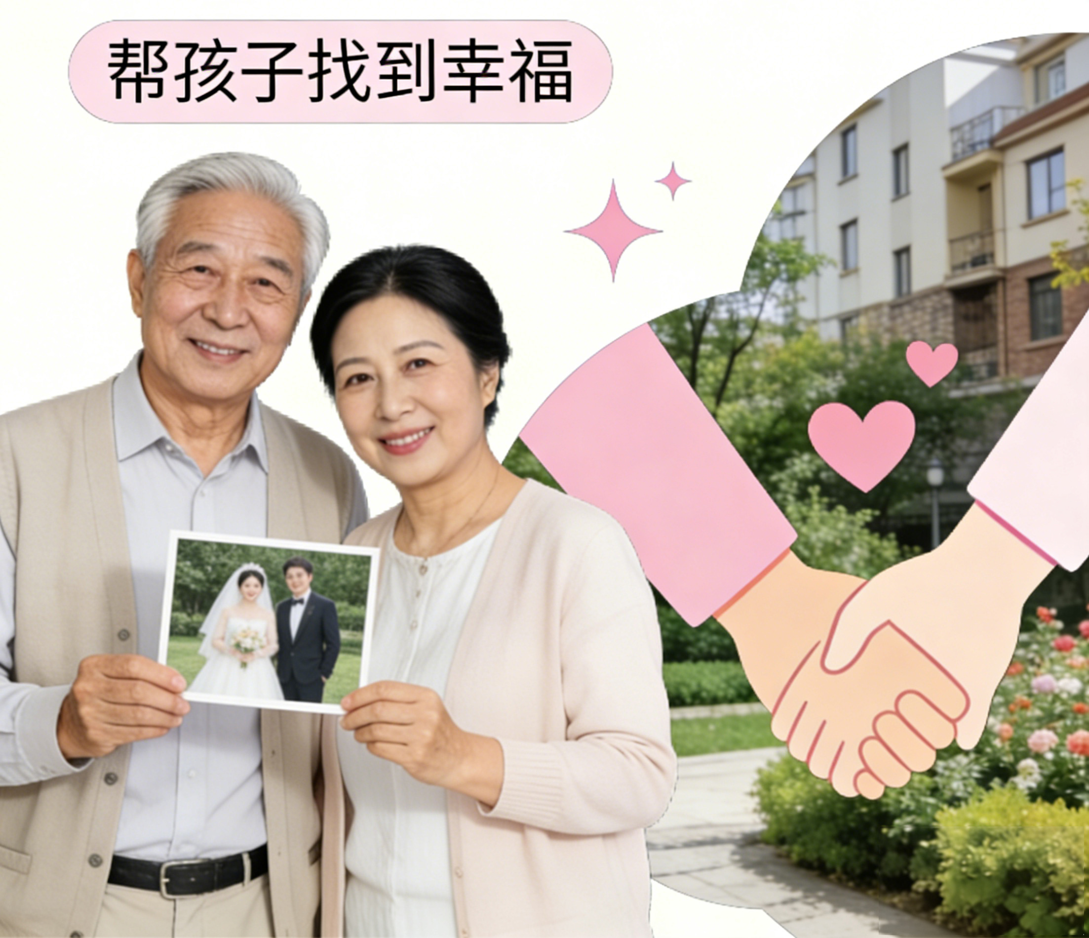 现代化数字平台界面展示，多个手机和平板设备显示婚恋应用界面，浅色背景配红色装饰元素